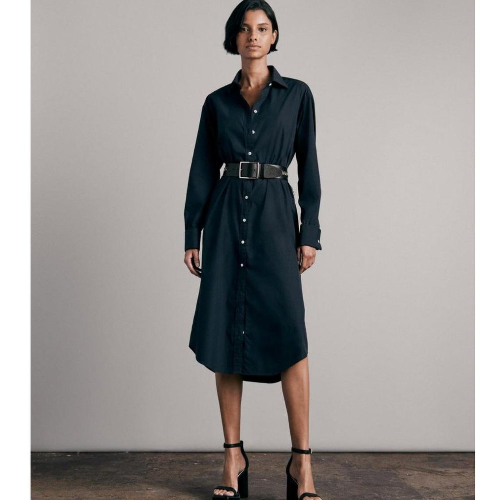 Rag & Bone Diana Cotton Poplin Midi Shirt Dress